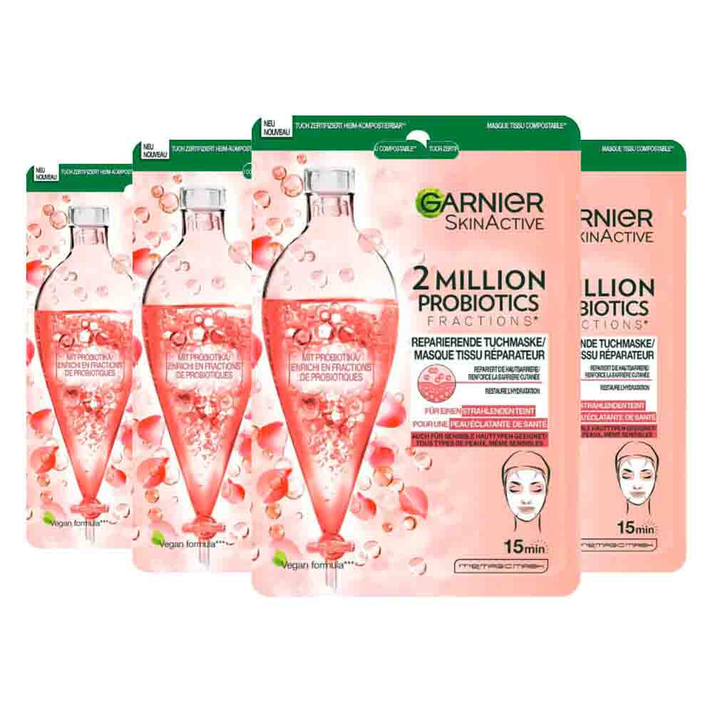 4x Garnier Tissuemasker 2 Millions Probiotics 22 gr