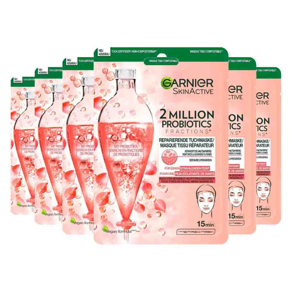 6x Garnier Tissuemasker 2 Millions Probiotics 22 gr