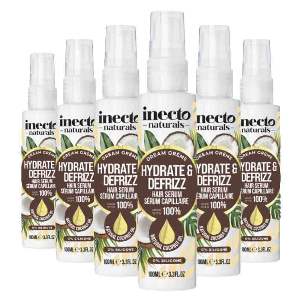 6x Inecto Naturals Hydrate & Defrizz Coconut Dream Crème Haar Serum 100 ml
