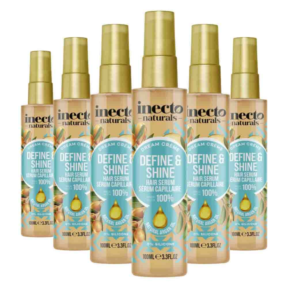 6x Inecto Naturals Define & Shine Argan Dream Creme Haar Serum 100 ml