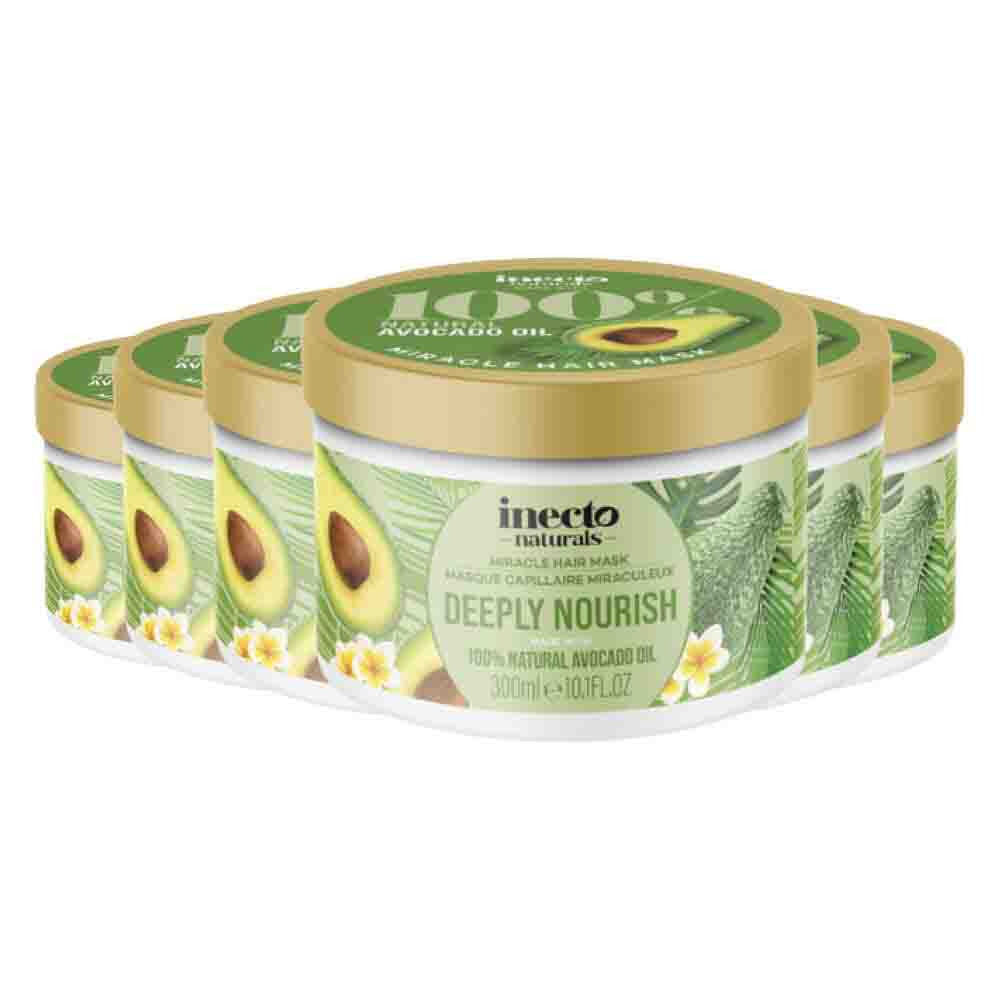6x Inecto Naturals Haarmasker Avocado Deeply Nourish 300 ml