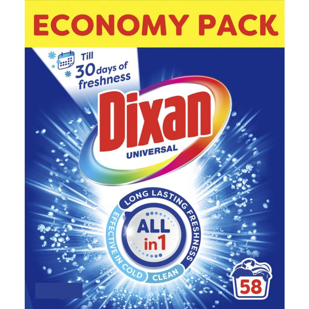 Dixan Waspoeder Universeel - 58 Wasbeurten 3,190 kg