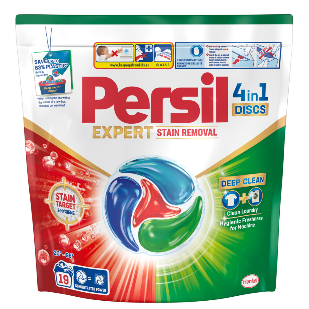 2e halve prijs: Persil Wasmiddelcapsules Discs Stain Removal 21 stuks