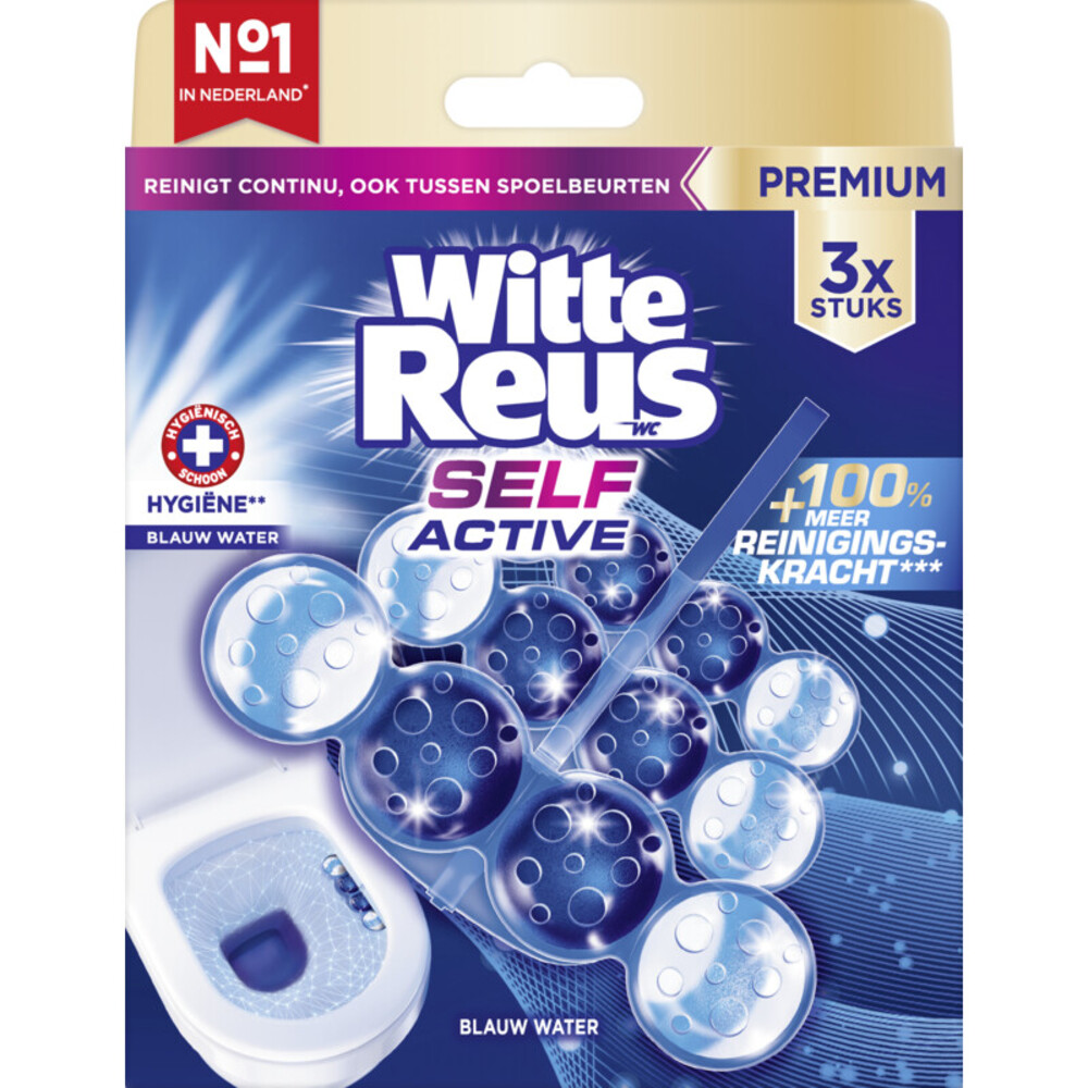 10x Witte Reus Toiletblok Blauw Actief Hygiene 3 stuks