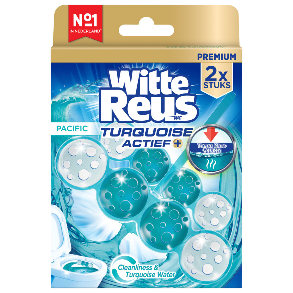 10x Witte Reus Toiletblok Turquoise Actief 2 stuks