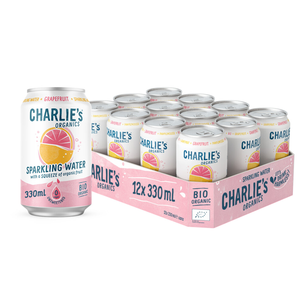 Charlie's Organics Sparkling Water Grapefruit BIO 12 x 330 ml