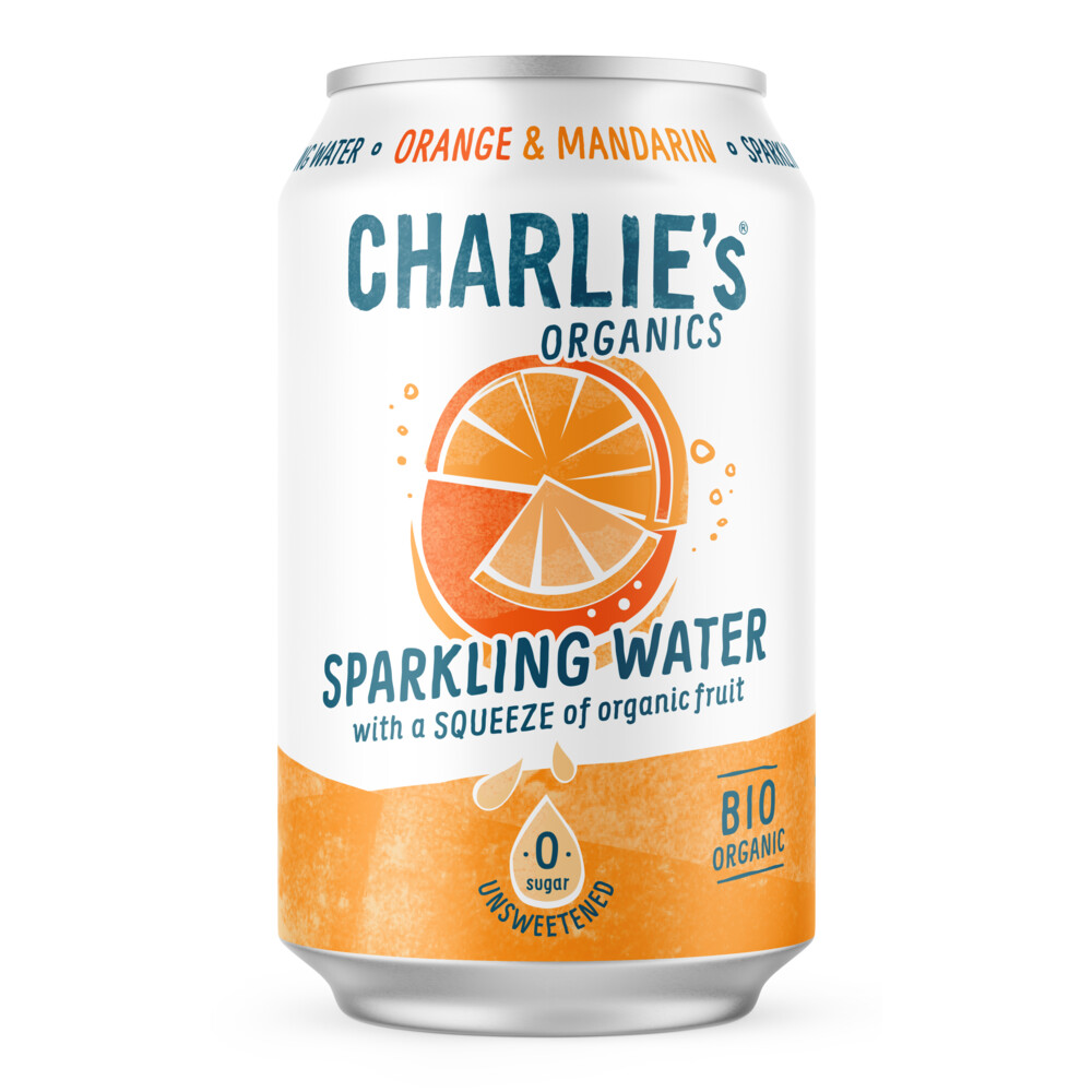 Charlie's Organics Sparkling Water Orange Mandarin BIO 12 x 330 ml