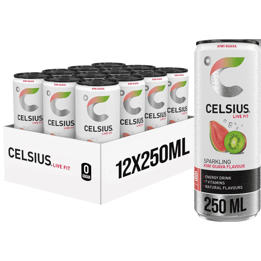 Celsius Sparkling Kiwi Guava 12 x 250 ml
