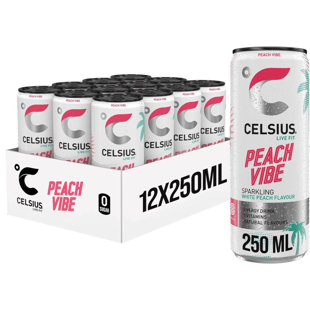 Celsius Sparkling Peach Vibe 12 x 250 ml