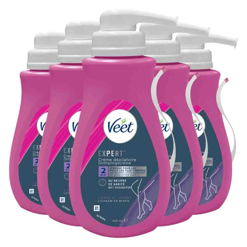 5x Veet Ontharingscrème Expert Gevoelige Huid 400 ml