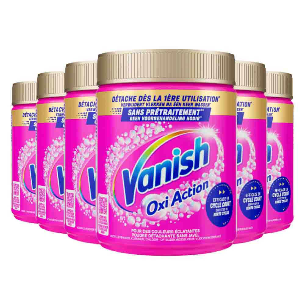 6x Vanish Oxi Action Vlekverwijderaar Poeder Gekleurde Was 480 gr