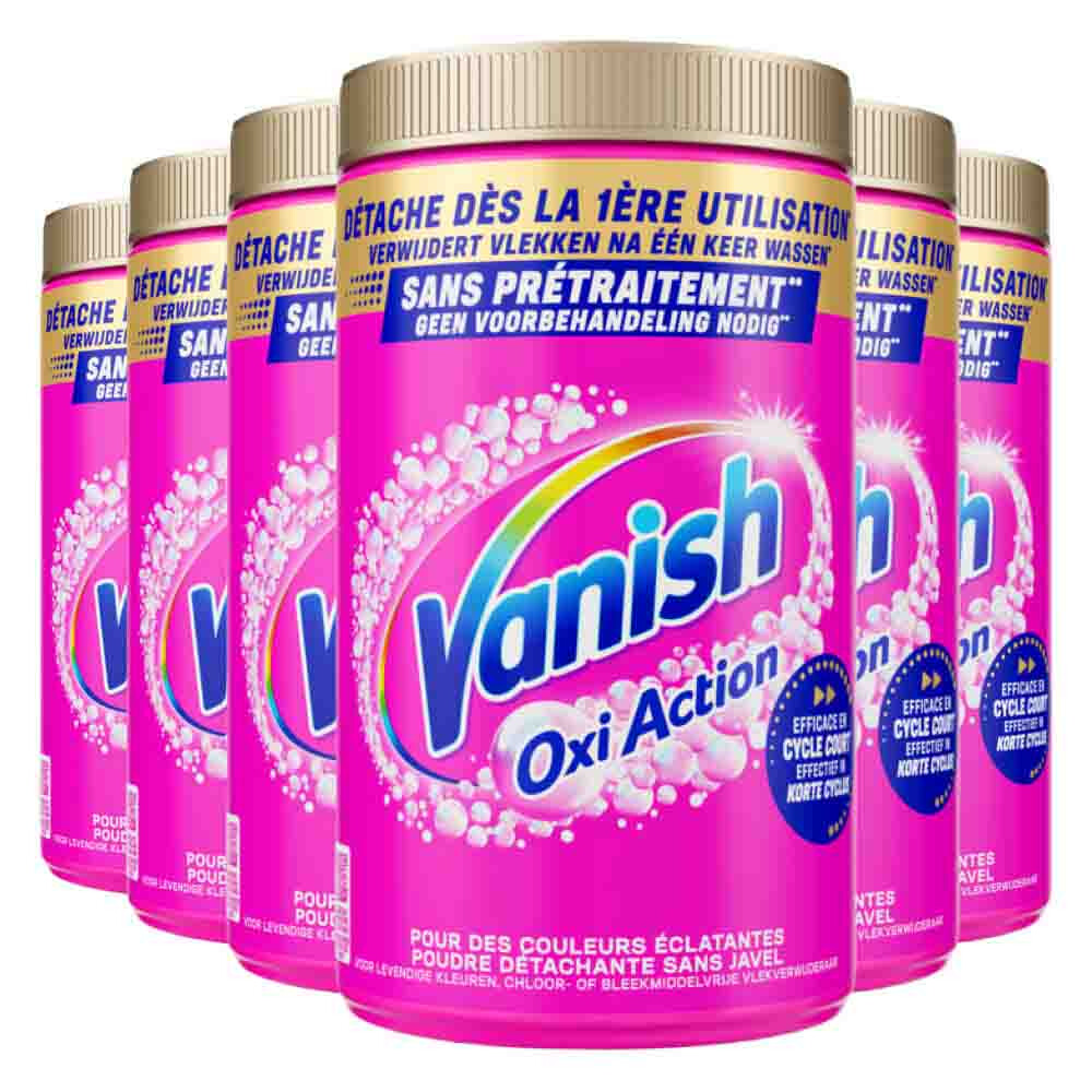 6x Vanish Oxi Action Vlekverwijderaar Poeder Gekleurde Was 1445 gr
