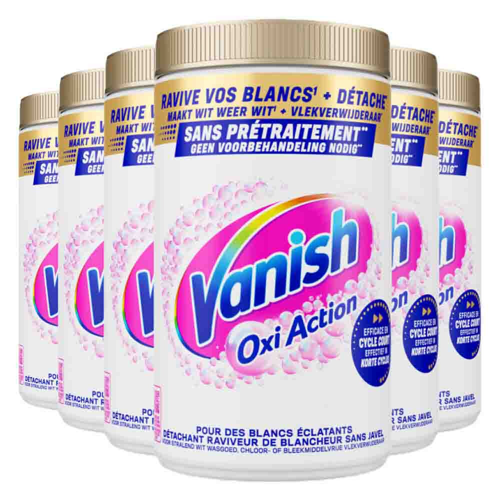 6x Vanish Oxi Action Vlekverwijderaar Poeder Witte Was 1445 gr