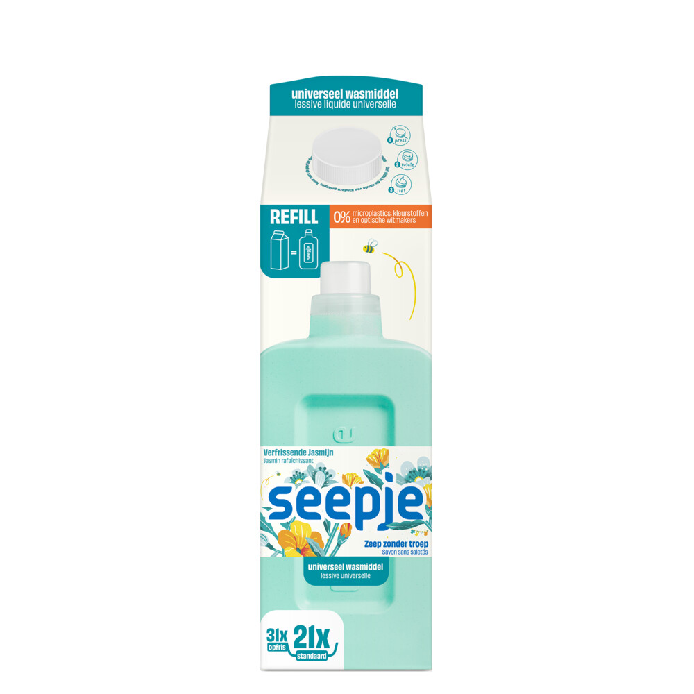 1+1 gratis: Seepje Wasmiddel Refill Pak Universeel 945 ml