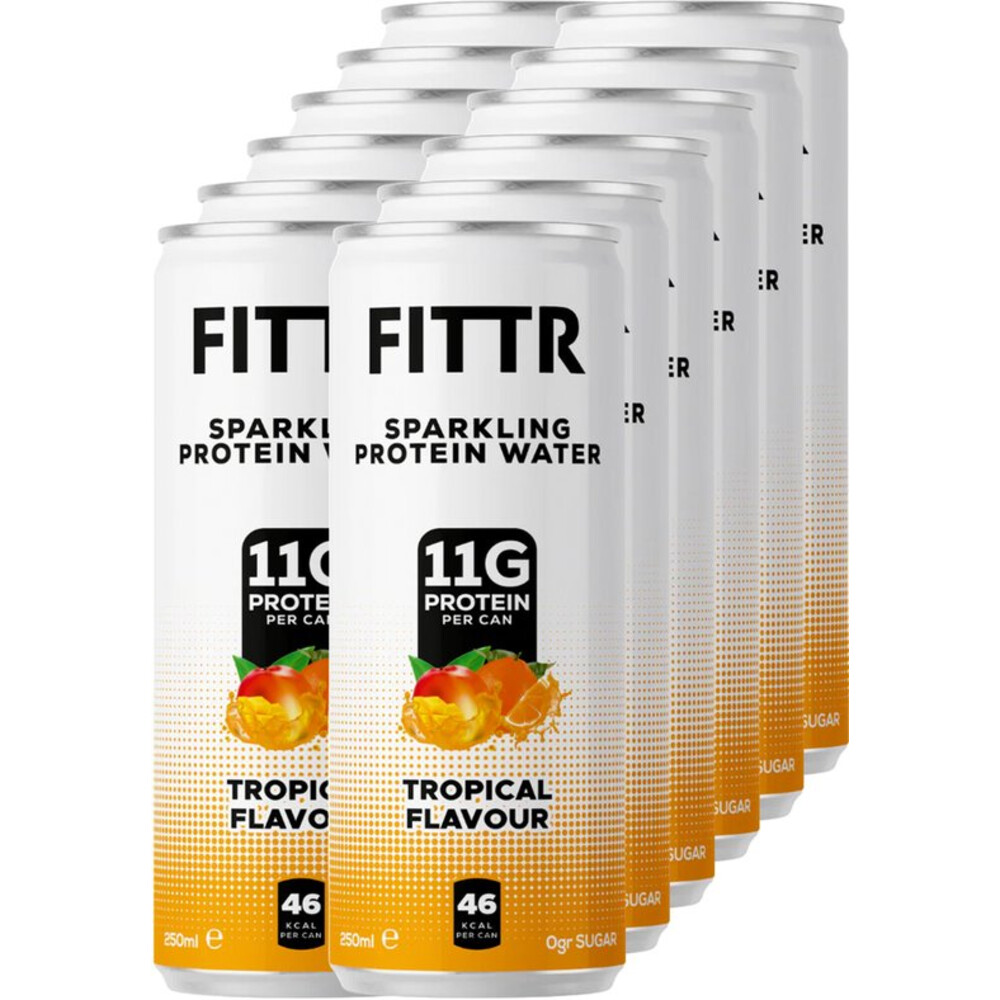 FITTR Sparkling Protein Water Tropical Flavour 12 x 250 ml