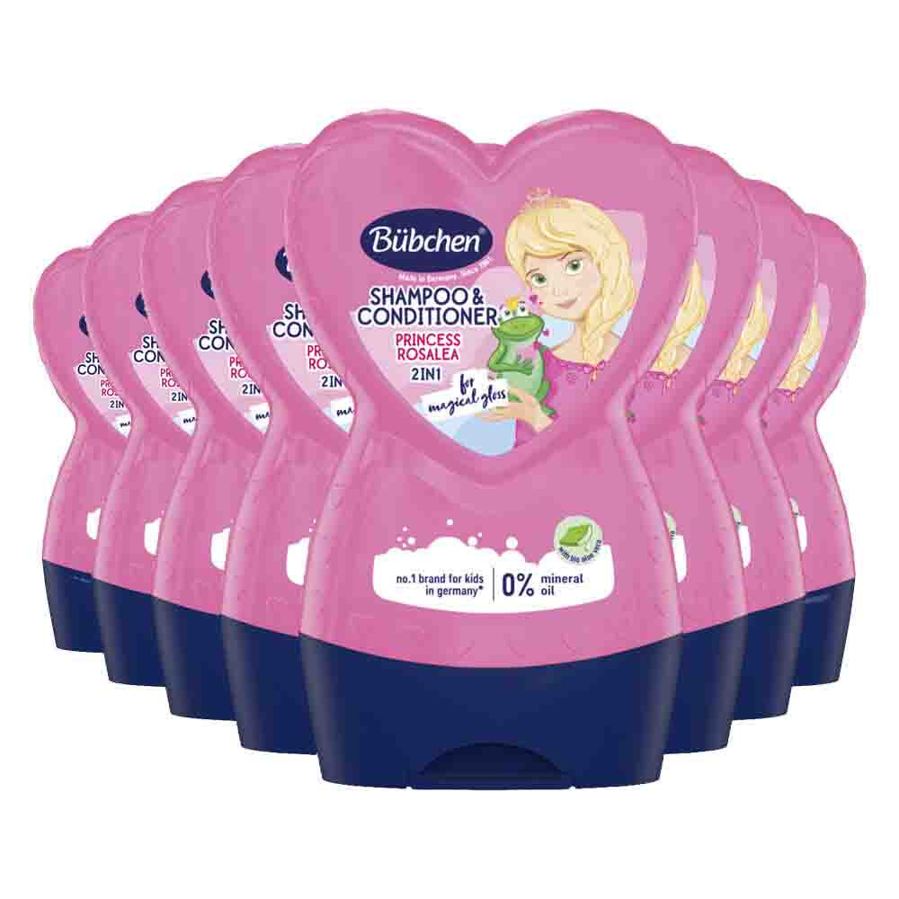 8x Bübchen 2in1 Shampoo & Conditioner Princess Rosalea 230 ml