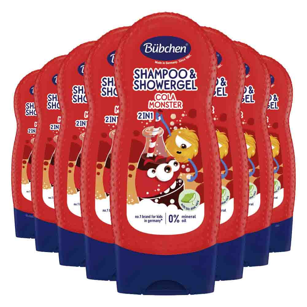 8x Bübchen 2in1 Shampoo & Douchegel Cola Monster 230 ml