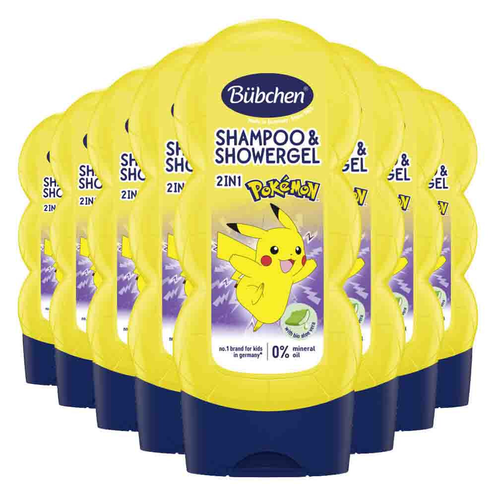 8x Bübchen 2in1 Shampoo & Douchegel Pikachu 230 ml