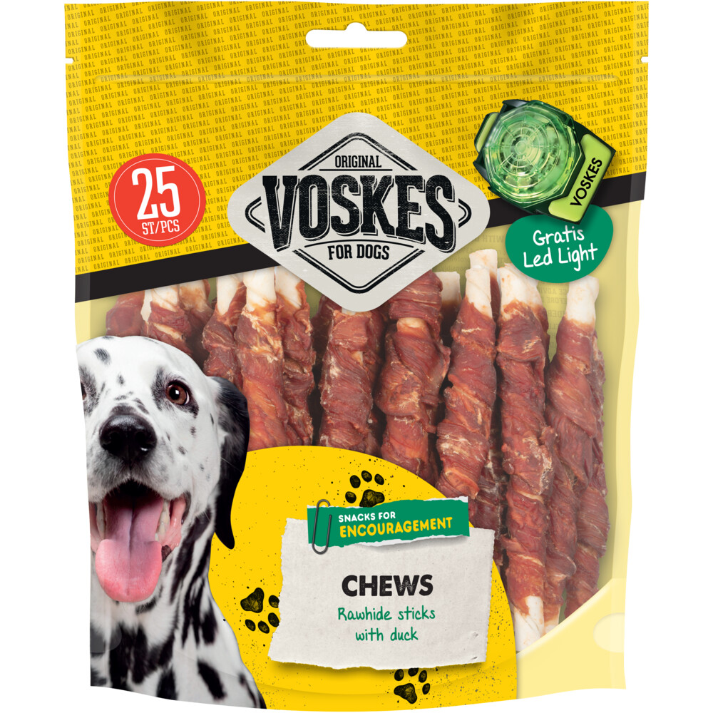Voskes Original Runderhuid Sticks Eend 25 stuks