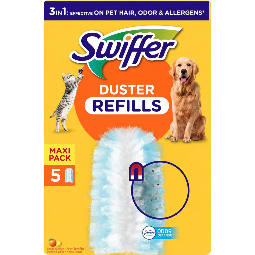 10x Swiffer Duster Navullingen 3in1 Pet Citrus 5 stuks