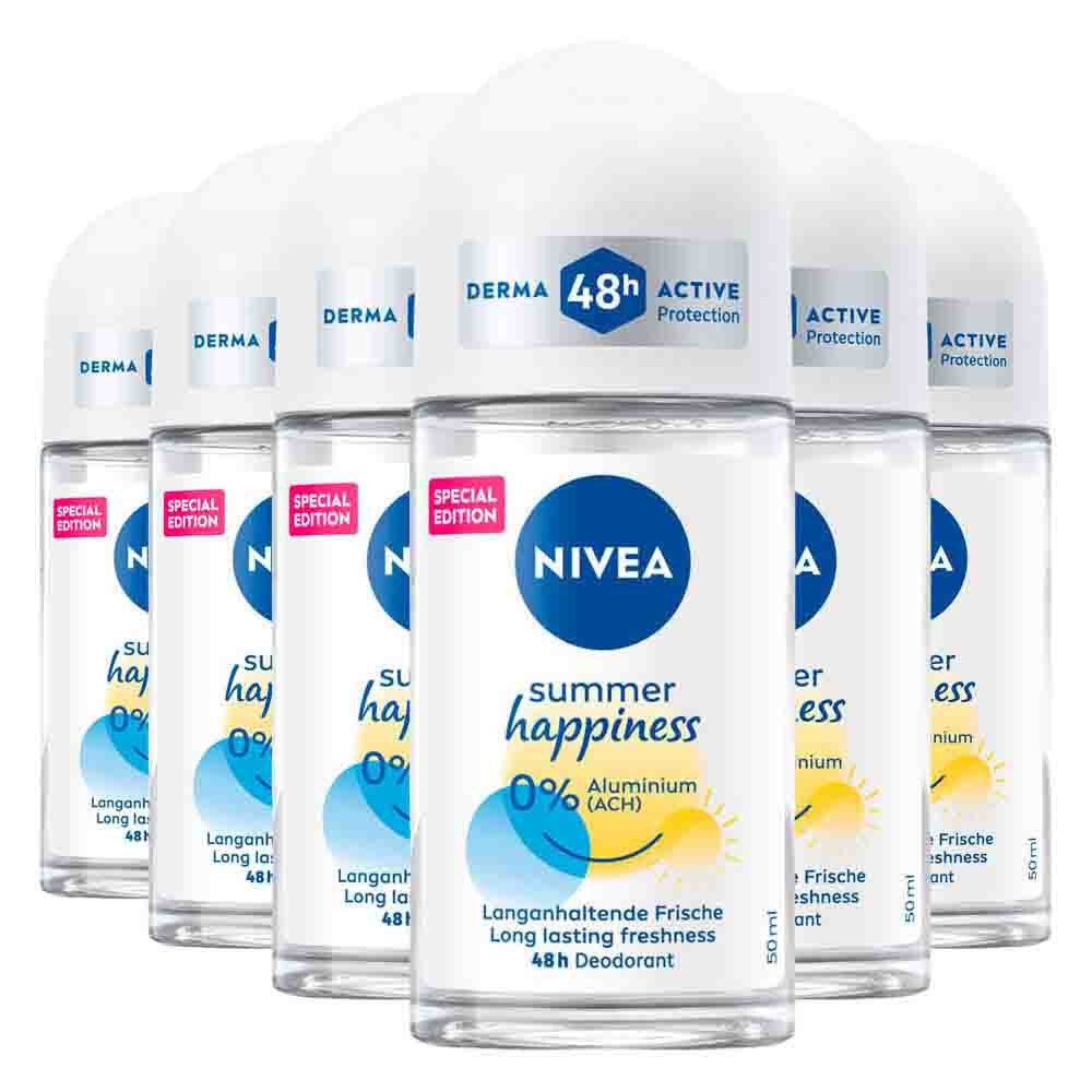 6x NIVEA Deodorant Roller Summer Happiness 50 ml