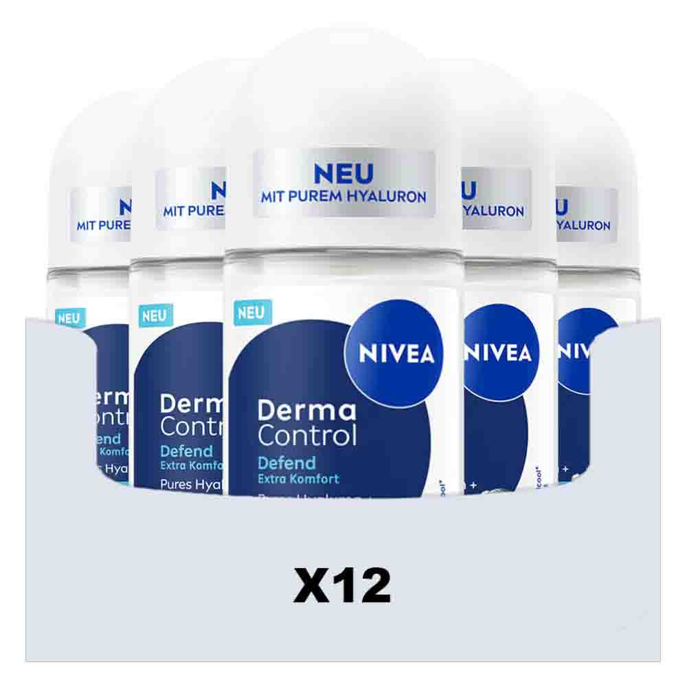 12x NIVEA Deodorant Roller Derma Control Defend 50 ml