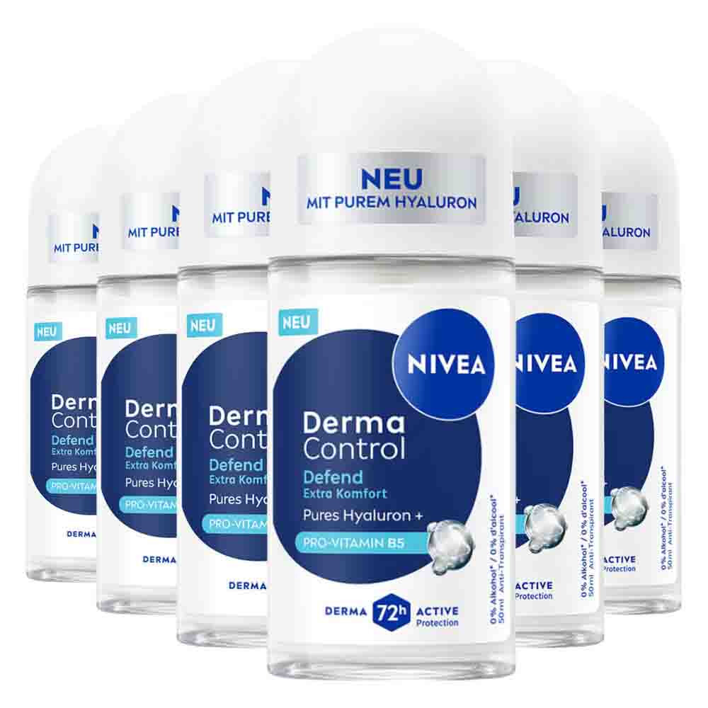 6x NIVEA Deodorant Roller Derma Control Defend 50 ml
