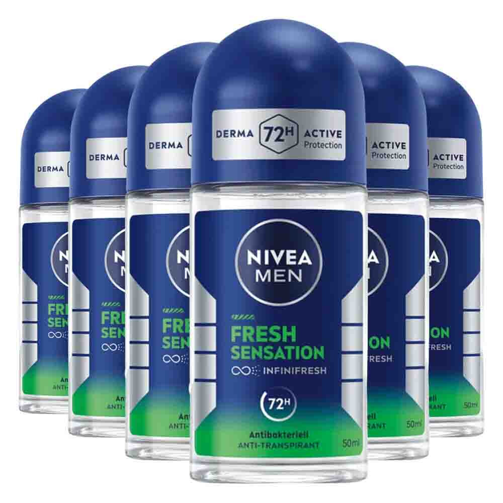 6x NIVEA Deodorant Roller For Men Fresh Sensation 50 ml