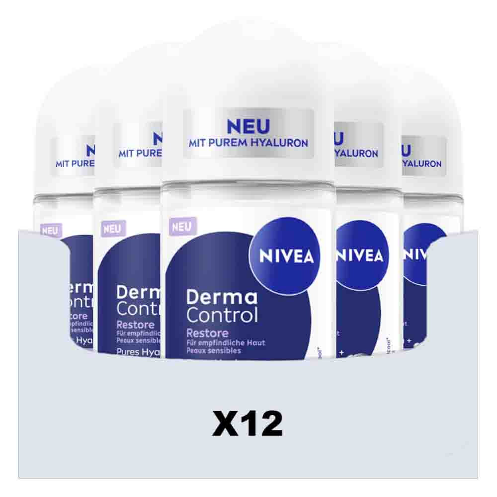 12x NIVEA Deodorant Roller Derma Control Restore 50 ml