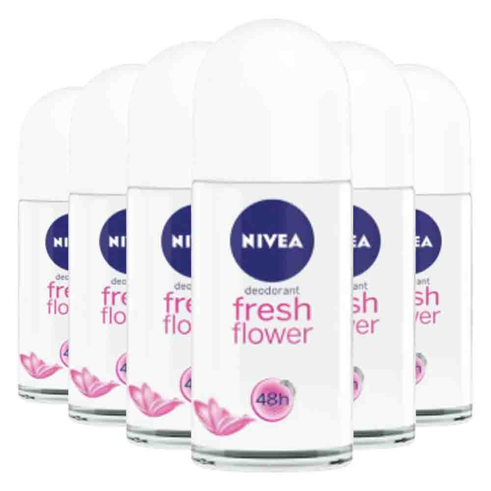 6x NIVEA Deodorant Roller Fresh Flower 50 ml