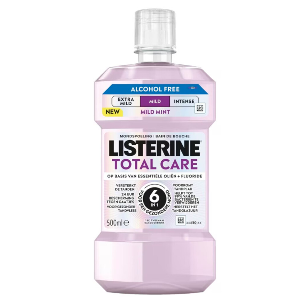 1+1 gratis: Listerine Mondwater Total Care Mild Mint Alcoholvrij 500 ml