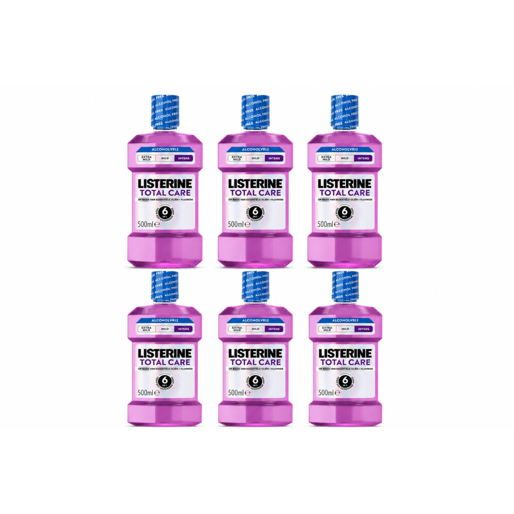 6x Listerine Mondwater Total Care Intense Alcoholvrij 500 ml