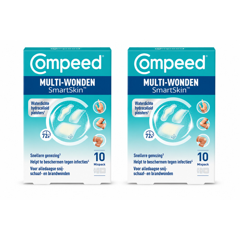 2x Compeed SmartSkin™ Multi-wondpleisters Mix 10 stuks