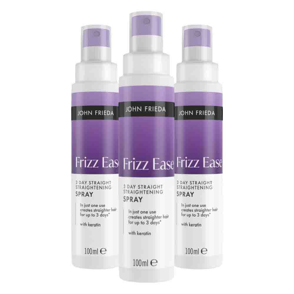 3x John Frieda Frizz Ease 3-Day Straight Spray 100 ml