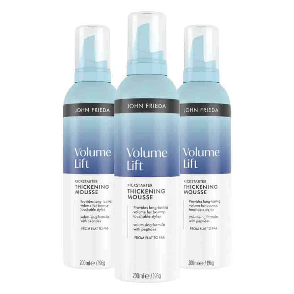 3x John Frieda Volume Lift Thickening Haarmousse 200 ml