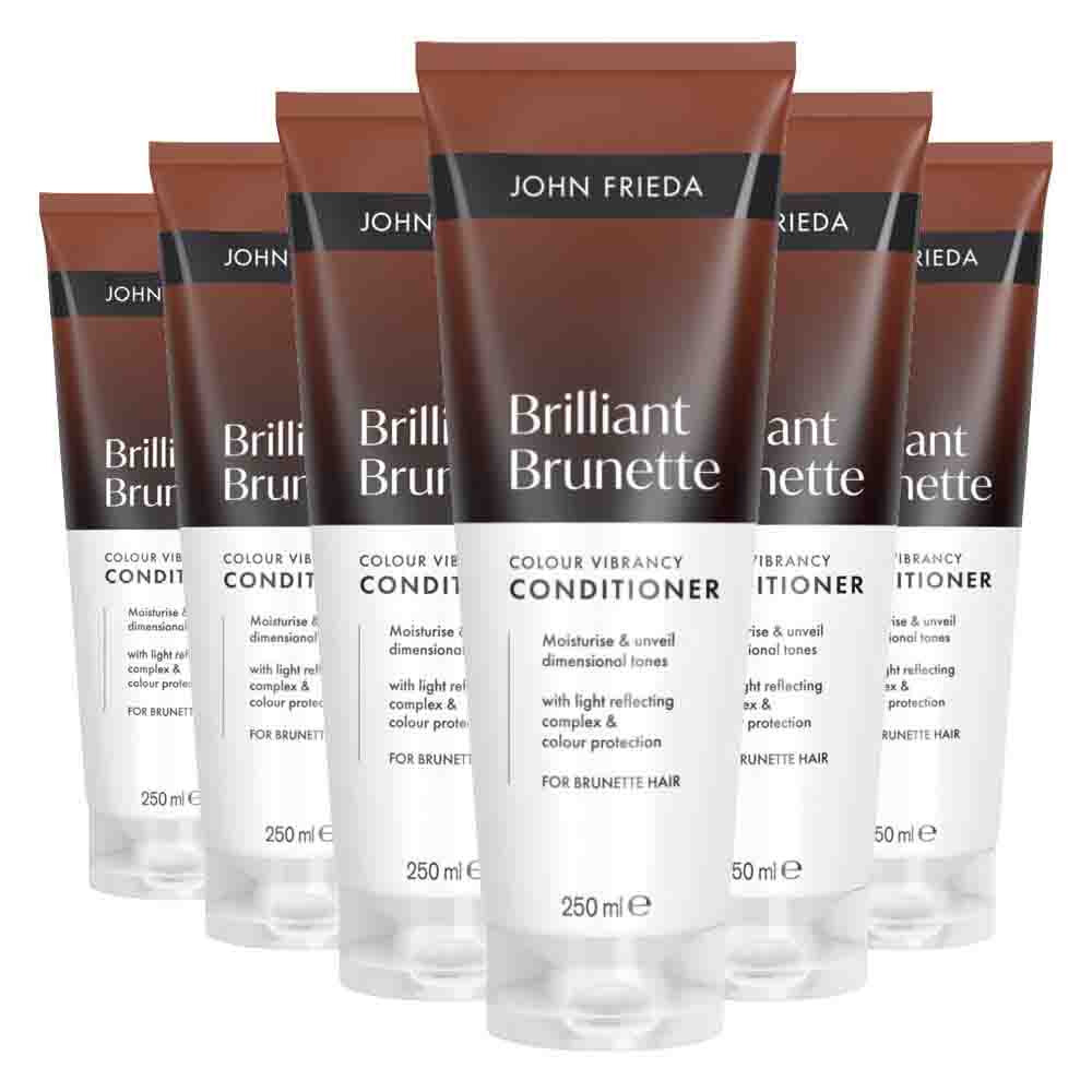 6x John Frieda Brilliant Brunette Conditioner 250 ml