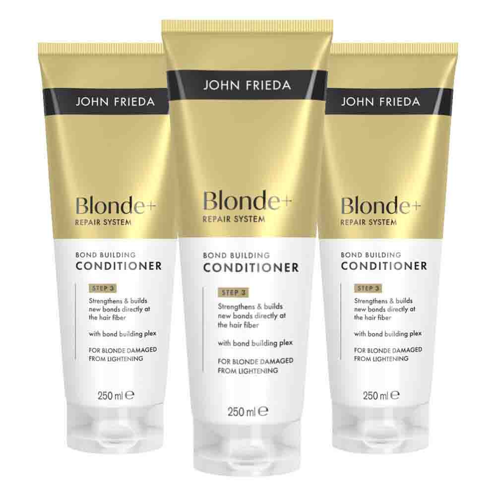 3x John Frieda Blonde+ Repair Bond Building Conditioner 250 ml