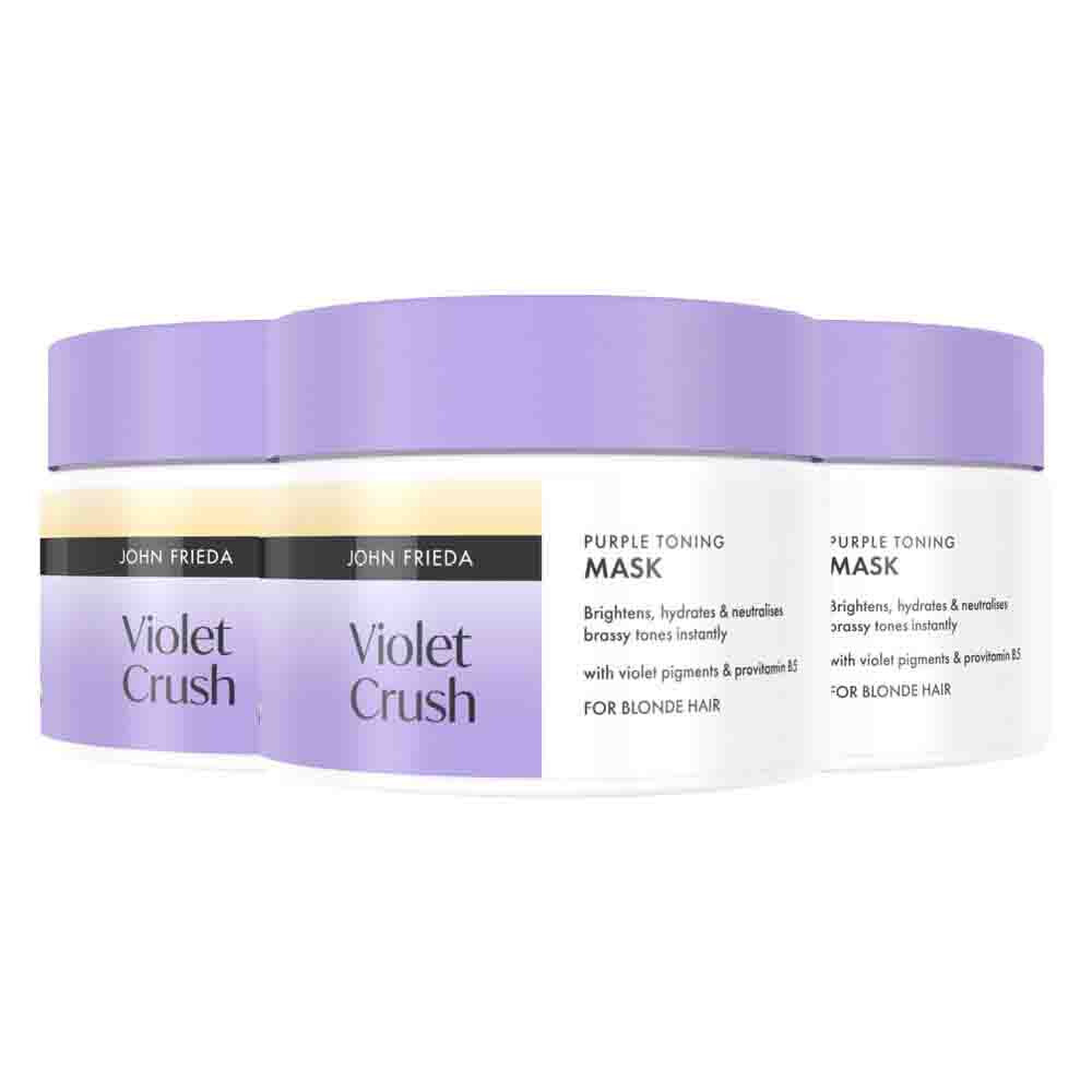 3x John Frieda Violet Crush Purple Toning Haarmasker 250 ml