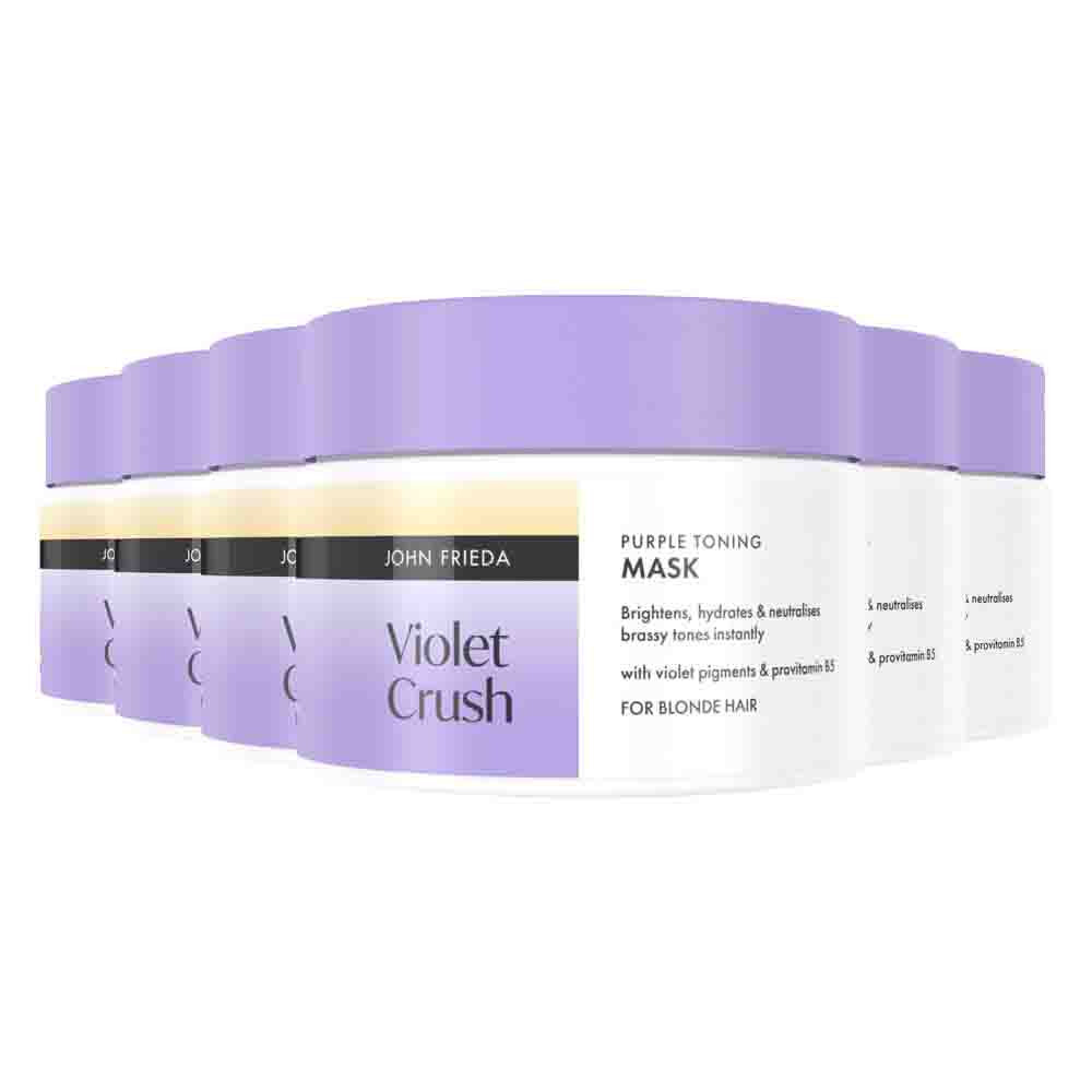 6x John Frieda Violet Crush Purple Toning Haarmasker 250 ml