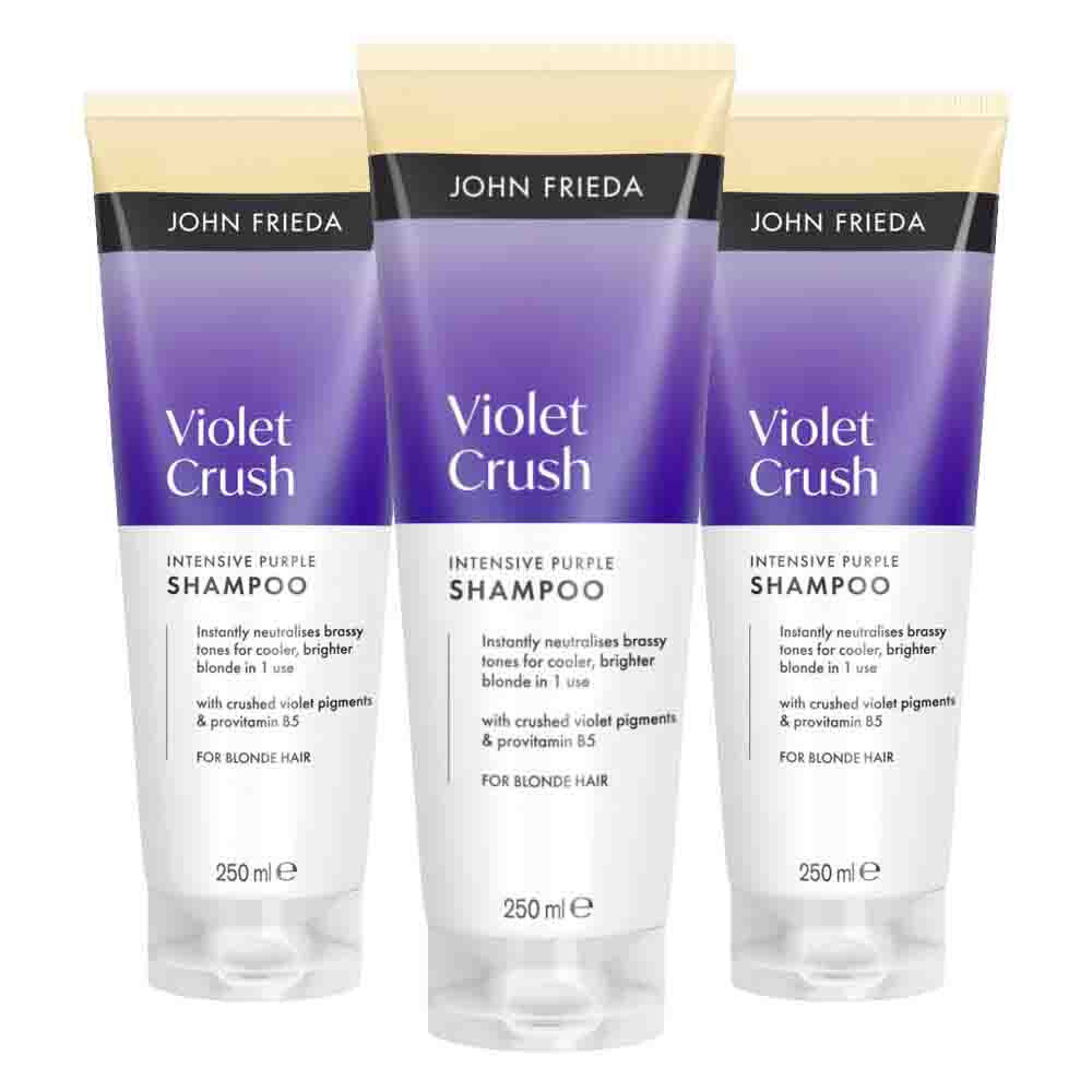3x John Frieda Violet Crush Intensive Purple Shampoo 250 ml
