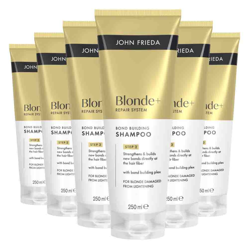 6x John Frieda Blonde+ Repair Bond Building Shampoo 250 ml