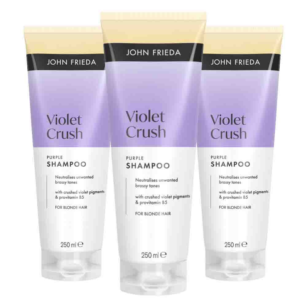3x John Frieda Violet Crush Purple Shampoo 250 ml