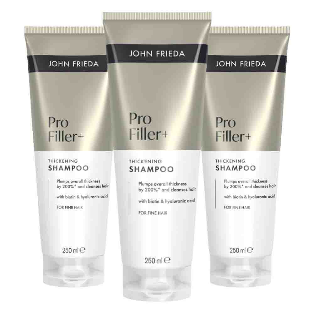 3x John Frieda PROfiller+ Thickening Shampoo 250 ml