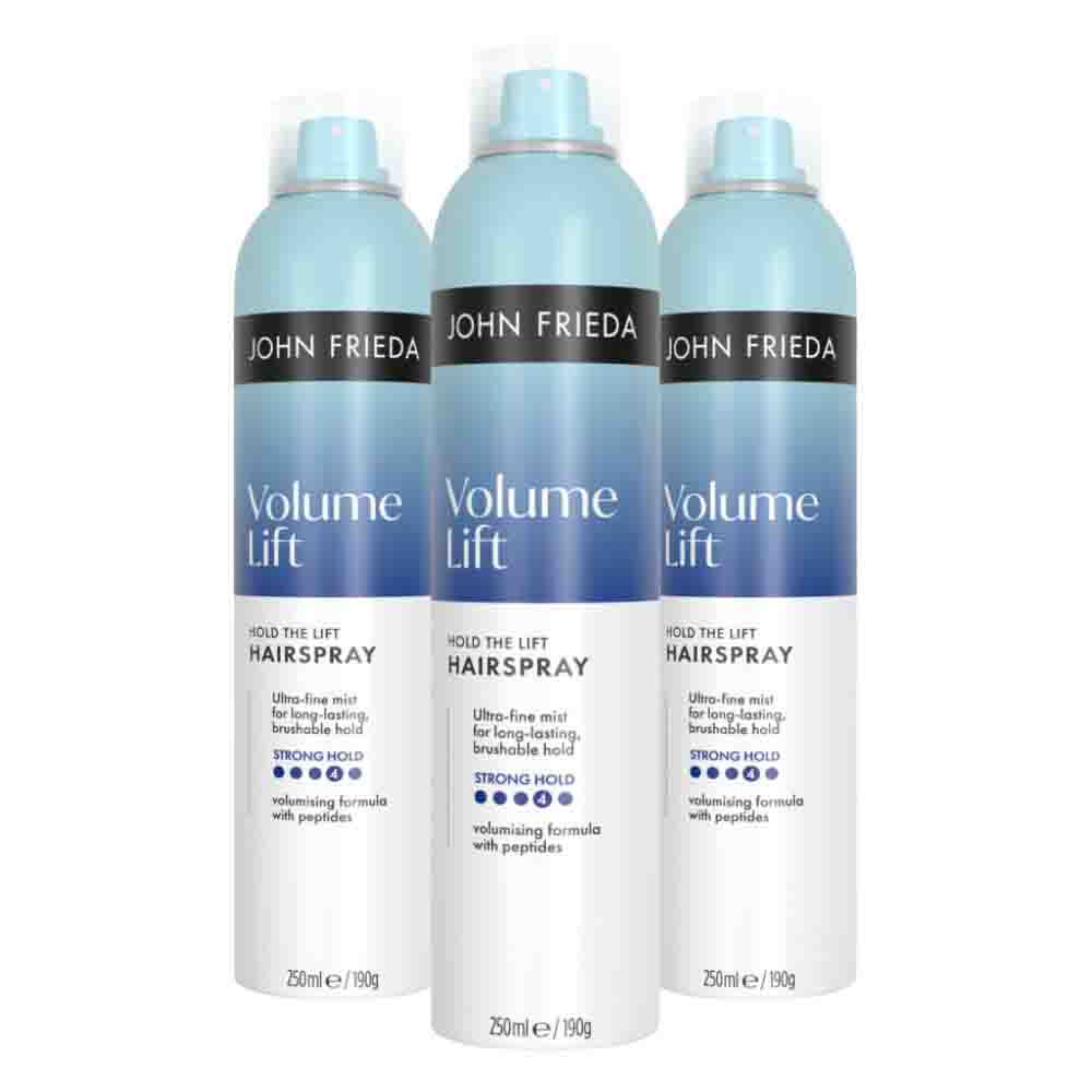 3x John Frieda Volume Lift Hairspray 250 ml