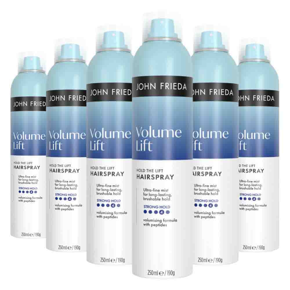 6x John Frieda Volume Lift Hairspray 250 ml