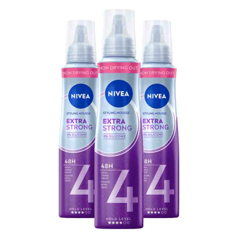 3x NIVEA Styling Mousse Extra Strong 150 ml