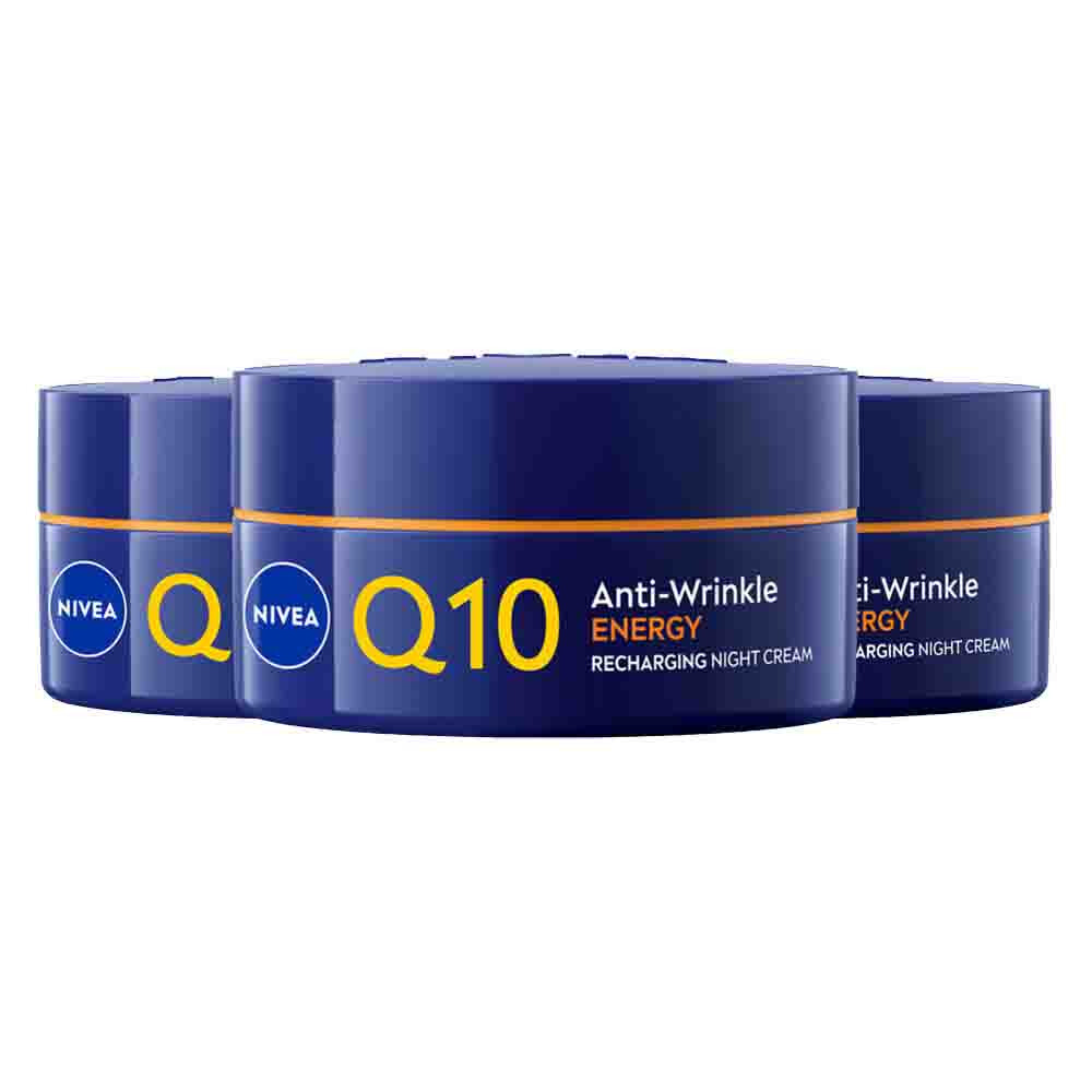 3x NIVEA Q10 Energy Anti-Rimpel Nachtcréme 50 ml