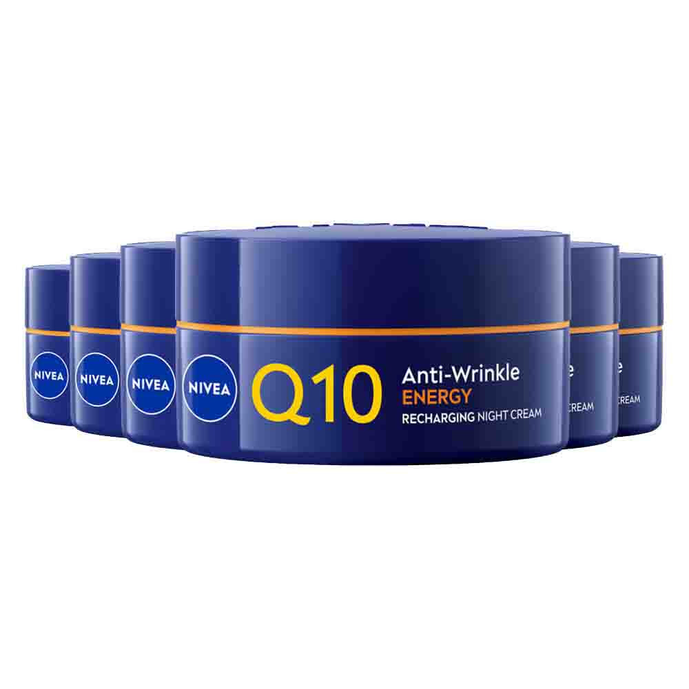 6x NIVEA Q10 Energy Anti-Rimpel Nachtcréme 50 ml
