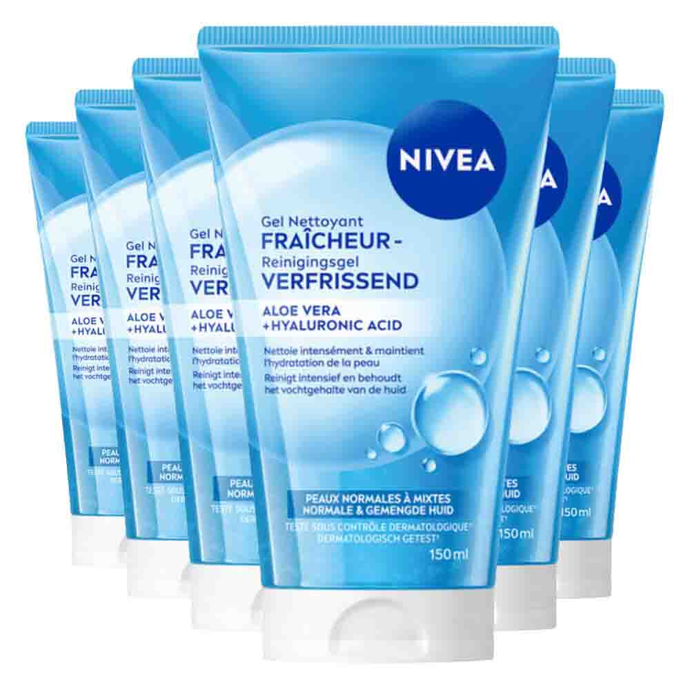 6x NIVEA Reinigingsgel Verfrissend 150 ml