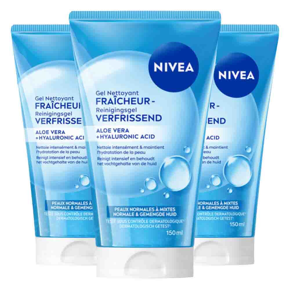3x NIVEA Reinigingsgel Verfrissend 150 ml